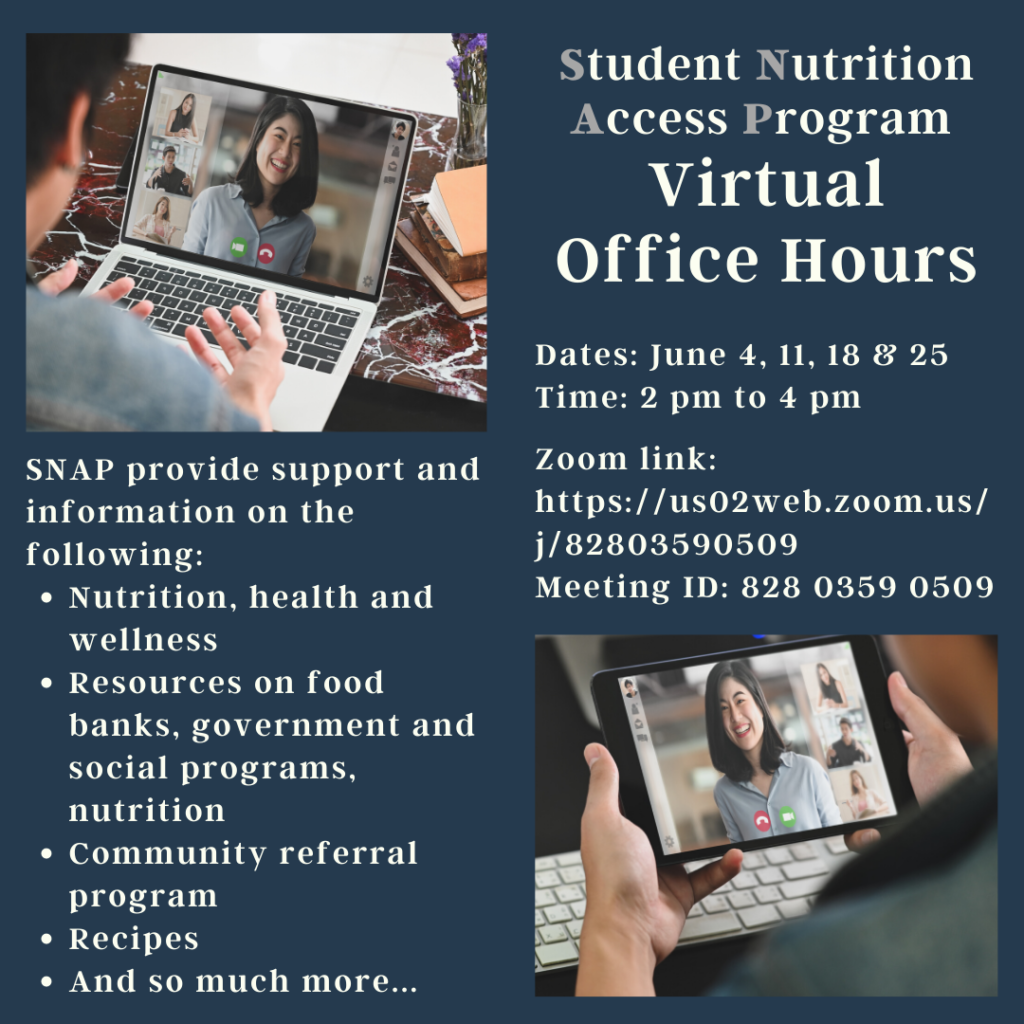 SNAP Virtual Office Hours Student Association of Brown College