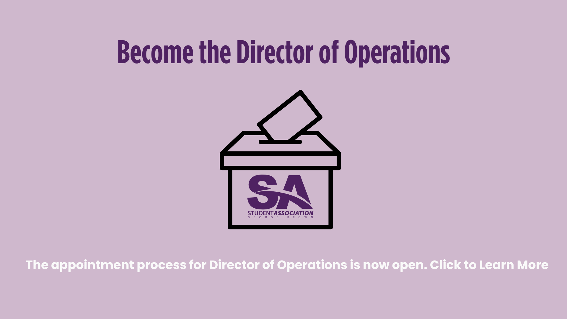 Director of Operations Appointment Director of Operations Appointment